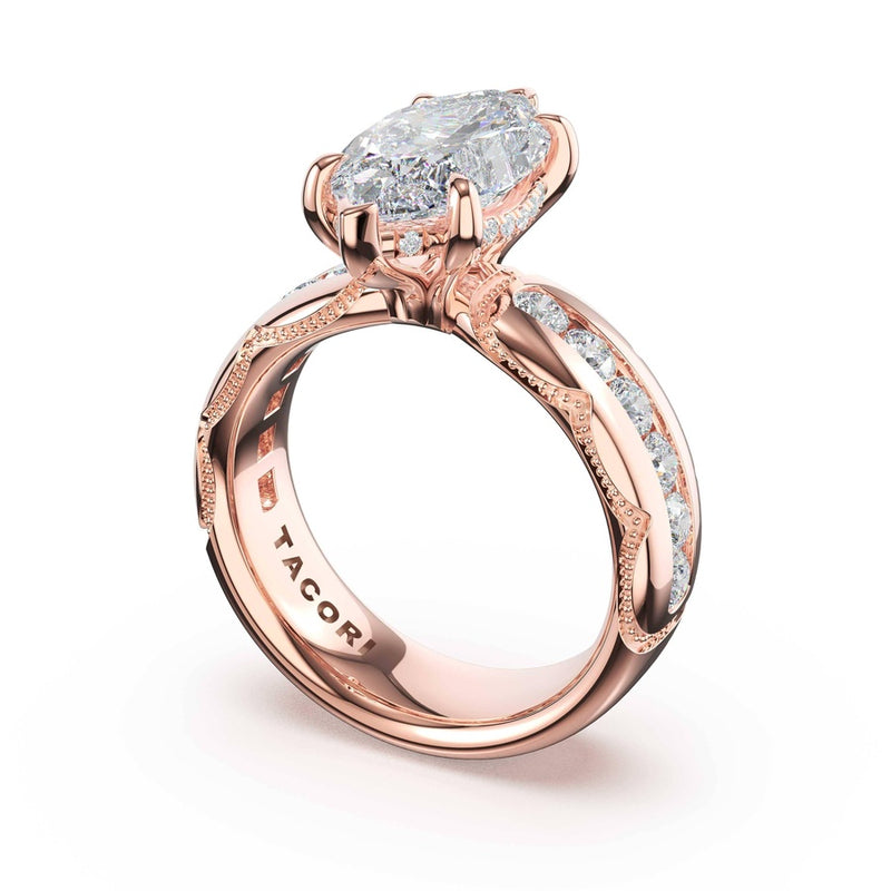 Channel-Set Marquise Solitaire Engagement Ring in 18kt Rose Gold