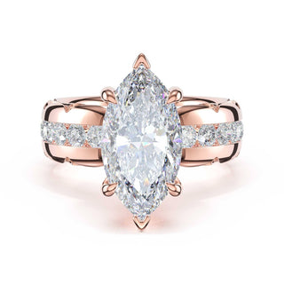 Channel-Set Marquise Solitaire Engagement Ring in 18kt Rose Gold