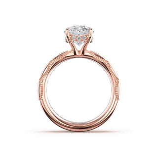 Channel-Set Oval Solitaire Engagement Ring in 14kt Rose Gold