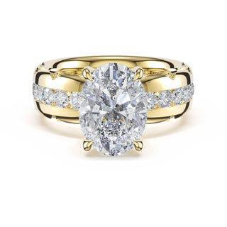 Channel-Set Oval Solitaire Engagement Ring in 18kt Yellow Gold