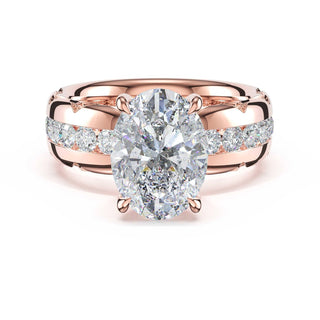 Channel-Set Oval Solitaire Engagement Ring in 18kt Rose Gold