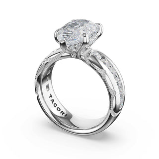 Channel-Set Pear Solitaire Engagement Ring in Platinum