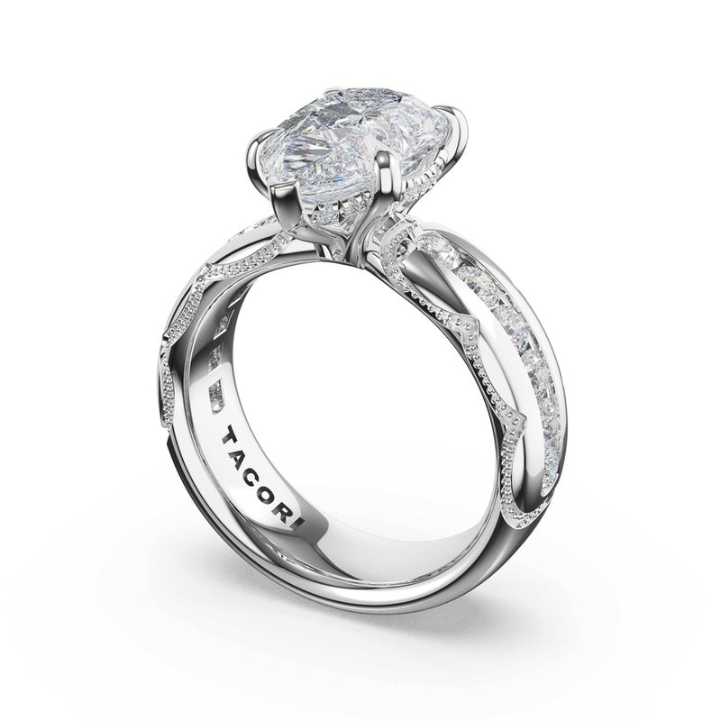 Channel-Set Pear Solitaire Engagement Ring in 14kt White Gold