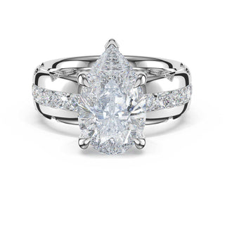 Channel-Set Pear Solitaire Engagement Ring in Platinum