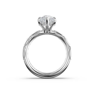 Channel-Set Pear Solitaire Engagement Ring in 14kt White Gold