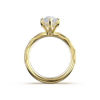 Channel-Set Pear Solitaire Engagement Ring in 18kt Yellow Gold