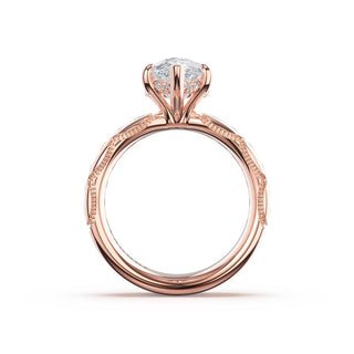 Channel-Set Pear Solitaire Engagement Ring in 18kt Rose Gold