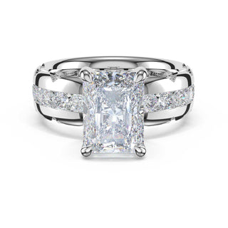 Channel-Set Radiant Solitaire Engagement Ring in 14kt White Gold