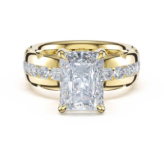 Channel-Set Radiant Solitaire Engagement Ring in 18kt Yellow Gold