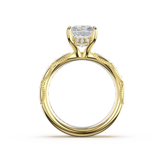 Channel-Set Radiant Solitaire Engagement Ring in 18kt Yellow Gold
