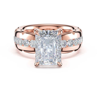 Channel-Set Radiant Solitaire Engagement Ring in 18kt Rose Gold