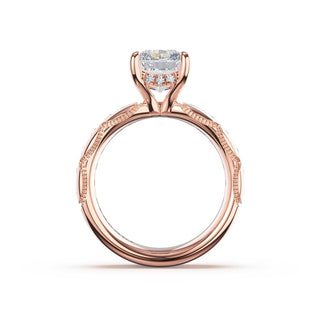Channel-Set Radiant Solitaire Engagement Ring in 18kt Rose Gold
