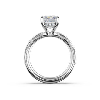 Channel-Set Radiant Solitaire Engagement Ring in 18kt White Gold