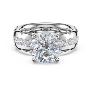Channel-Set Round Solitaire Engagement Ring in Platinum