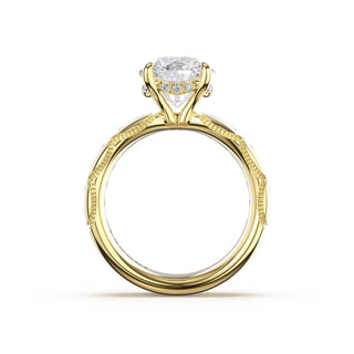 Channel-Set Round Solitaire Engagement Ring in 14kt Yellow Gold