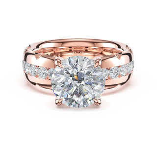 Channel-Set Round Solitaire Engagement Ring in 14kt Rose Gold
