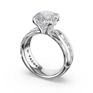 Channel-Set Round Solitaire Engagement Ring in 14kt White Gold