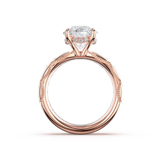 Channel-Set Round Solitaire Engagement Ring in 18kt Rose Gold