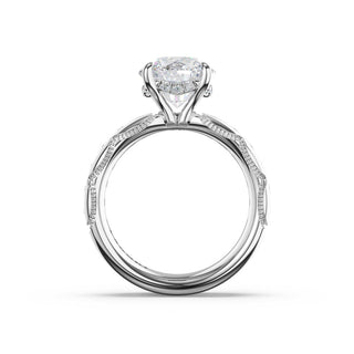 Channel-Set Round Solitaire Engagement Ring in 18kt White Gold