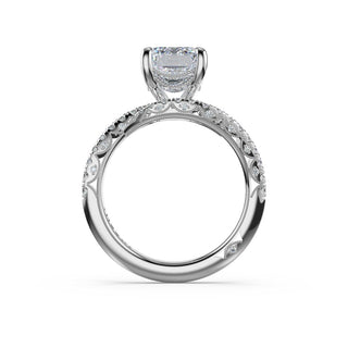 Pavé Bypass Emerald Engagement Ring in Platinum