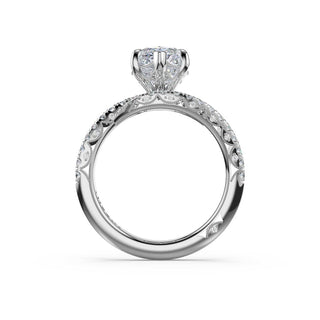 Pavé Bypass Marquise Engagement Ring in 14kt White Gold