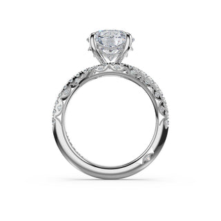 Pavé Bypass Round Engagement Ring in 18kt White Gold