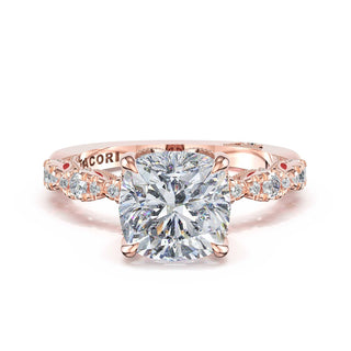 Sculptural Cushion Solitaire Engagement Ring in 14kt Rose Gold