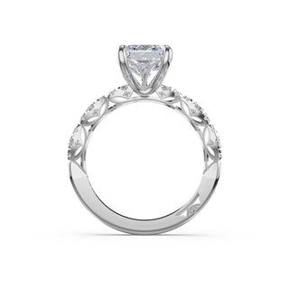 Sculptural Emerald Solitaire Engagement Ring in Platinum