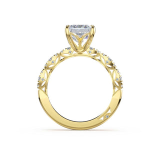 Sculptural Emerald Solitaire Engagement Ring in 18kt Yellow Gold
