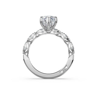 Sculptural Marquise Solitaire Engagement Ring in Platinum