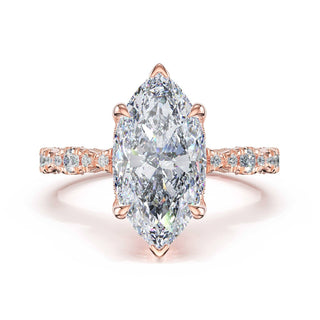 Sculptural Marquise Solitaire Engagement Ring in 18kt Rose Gold