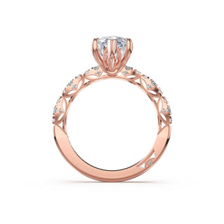 Sculptural Marquise Solitaire Engagement Ring in 18kt Rose Gold
