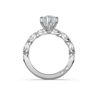 Sculptural Pear Solitaire Engagement Ring in Platinum