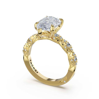 Sculptural Pear Solitaire Engagement Ring in 14kt Yellow Gold