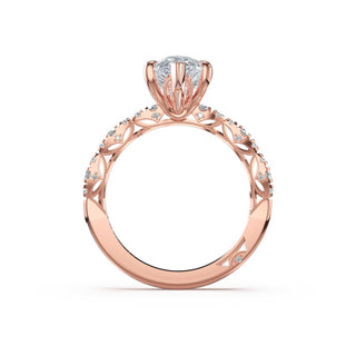 Sculptural Pear Solitaire Engagement Ring in 18kt Rose Gold