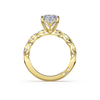 Sculptural Radiant Solitaire Engagement Ring in 14kt Yellow Gold