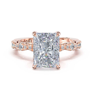Sculptural Radiant Solitaire Engagement Ring in 14kt Rose Gold