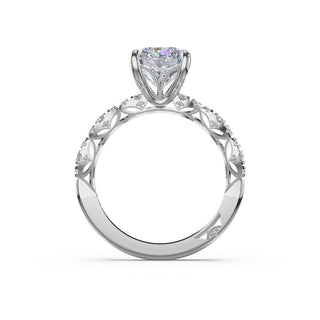 Sculptural Radiant Solitaire Engagement Ring in 14kt White Gold