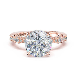 Sculptural Round Solitaire Engagement Ring in 18kt Rose Gold
