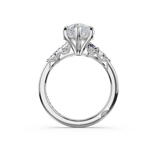 Sapphire Cluster Pear Engagement Ring in 14kt White Gold