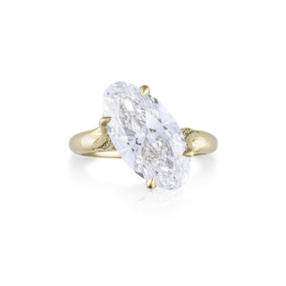 East-West Pavé Solitaire Ring