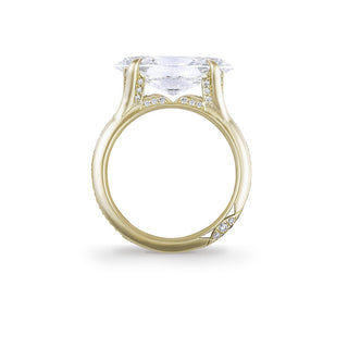 East-West Pavé Solitaire Ring
