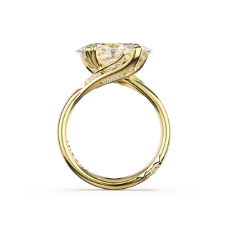 East-West Pavé Solitaire Ring