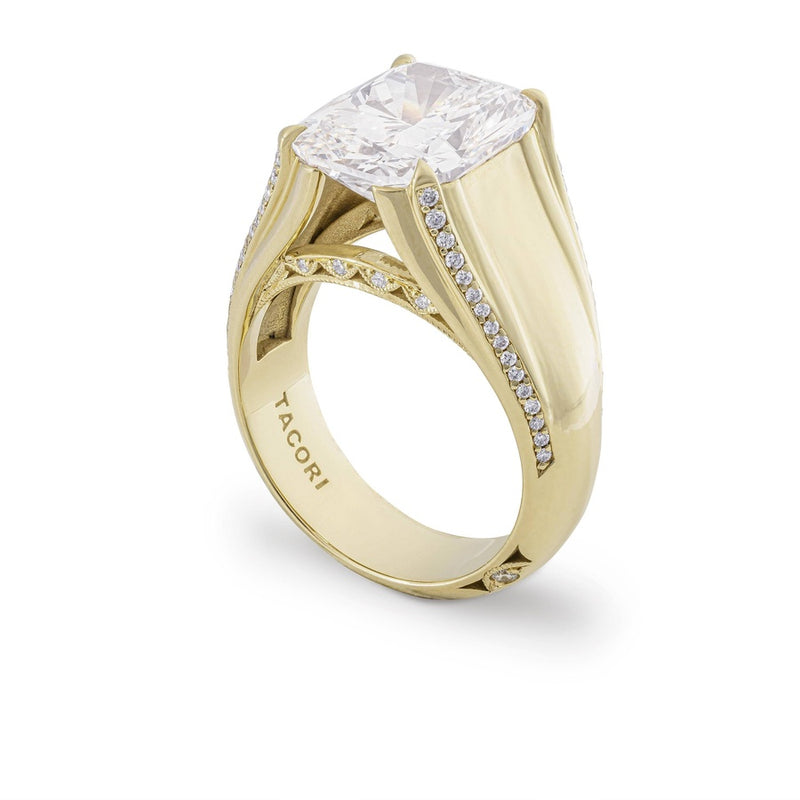Forma Cathedral Pavé Solitaire Ring