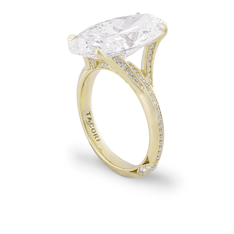 Oval Pavé Solitaire Ring