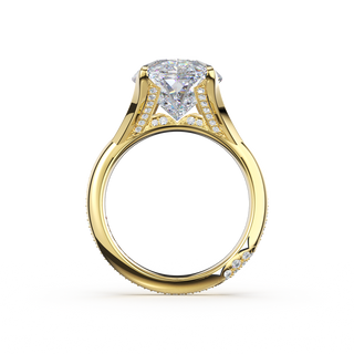 Oval Pavé Solitaire Ring
