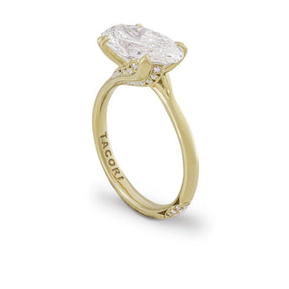 East-West Pavé Cradle Solitaire Ring