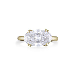 East-West Pavé Cradle Solitaire Ring