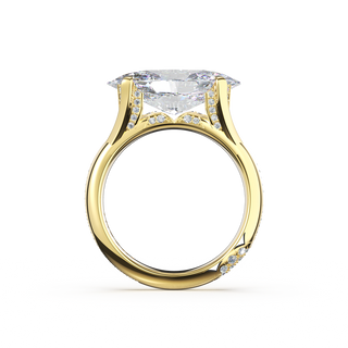 East-West Pavé Cradle Solitaire Ring