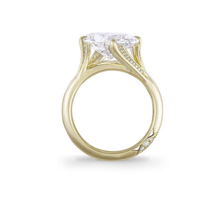 Oval Pavé Crown Solitaire Ring